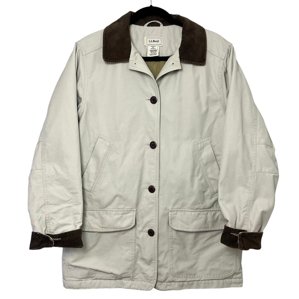 Vtg L.L. Bean Women's Canvas Barn Jacket Chore Coat Corduroy Thinsulate Medium